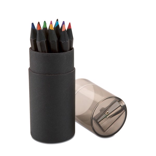 12 crayons de couleurs noirs Blocky