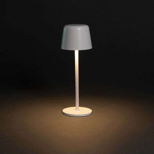 USB dobíjateľná stolná lampa Zenic z RCS recykl. plastu, biela -