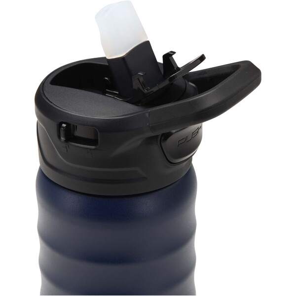 Knox 350 ml RCS recycled double wall stainless steel sport bottle with flip straw - Navy