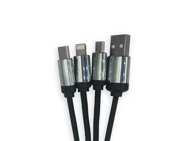 Charging USB cable LED 3in1 UC023 - WHITE