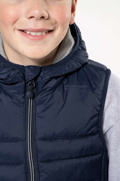 Kid's Hooded Bodywarmer - Black / 12/14
