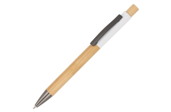 Stylo-bille Madrid bambou - Blanc
