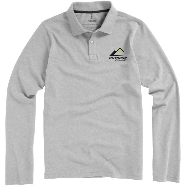 Polo manches longues homme Oakville - Gris mélangé / 3XL