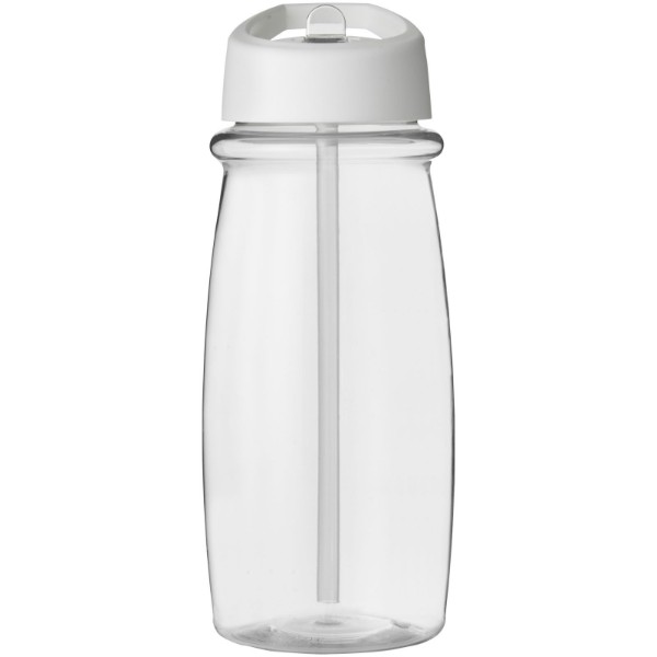 H2O Active® Pulse 600 ml Sportflasche mit Ausgussdeckel - transparent / weiss