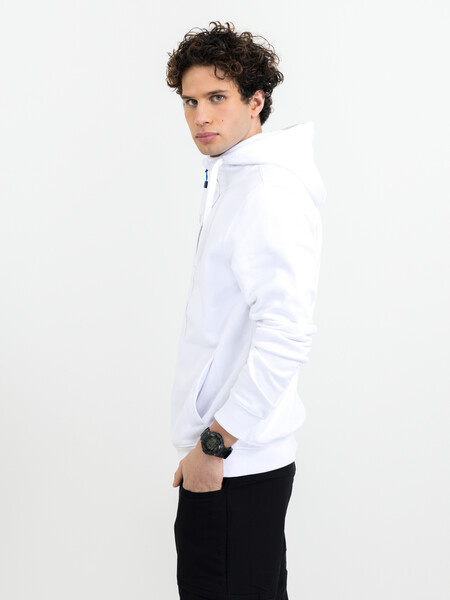 Printer Overhead full zip hoody White S
