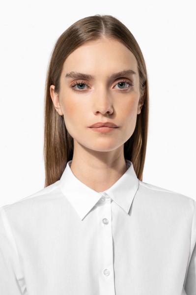 Ladies' Poplin Easy Care Polycotton Shirt - White / 2XL