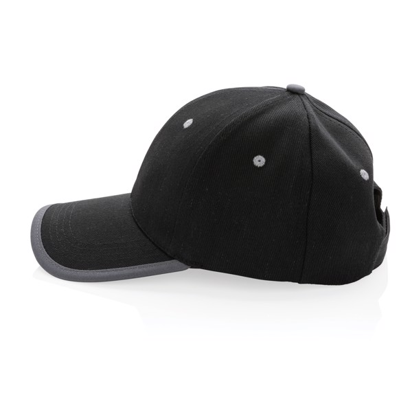 Impact AWARE™ Brushed rcotton 6 panel contrast cap 280gr - Black