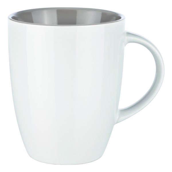 Mug Blanc Brillant Senator® Avec Intérieur Coloré, Pics Elite Inside - Gris Équivalent RAL 7030