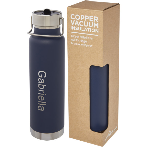 Bouteille isotherme de sport Thor de 750 ml avec isolation par le vide et couche de cuivre - Bleu foncé