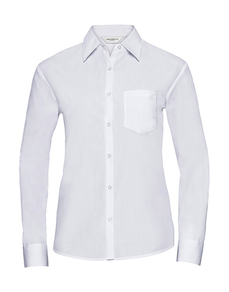 Ladies'LS Poplin Shirt - White / M (38)