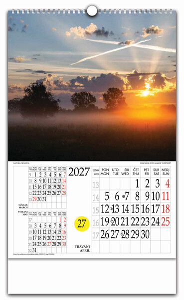 Zidni kalendar s rotacijskim krugom – Natura Croatica