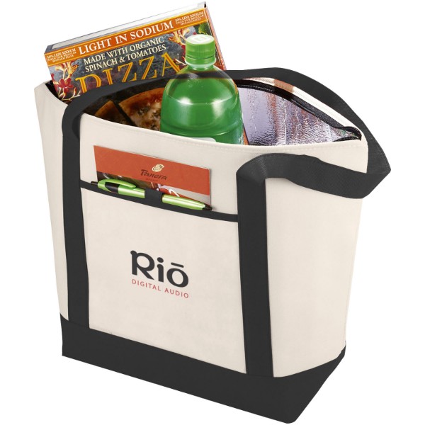 Lighthouse non-woven cooler tote 21L - Natural / Solid Black