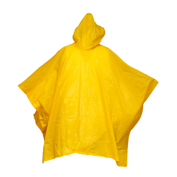 Water-Resistant, Embossed Pvc (260 G) Poncho, Supplied In A Transparent Bag. One Size - Yellow