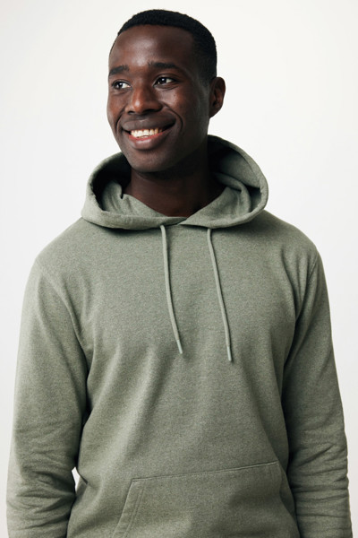 Sweat à capuche en coton recyclé et non teinté Iqoniq Torres - Heather Green / XXS