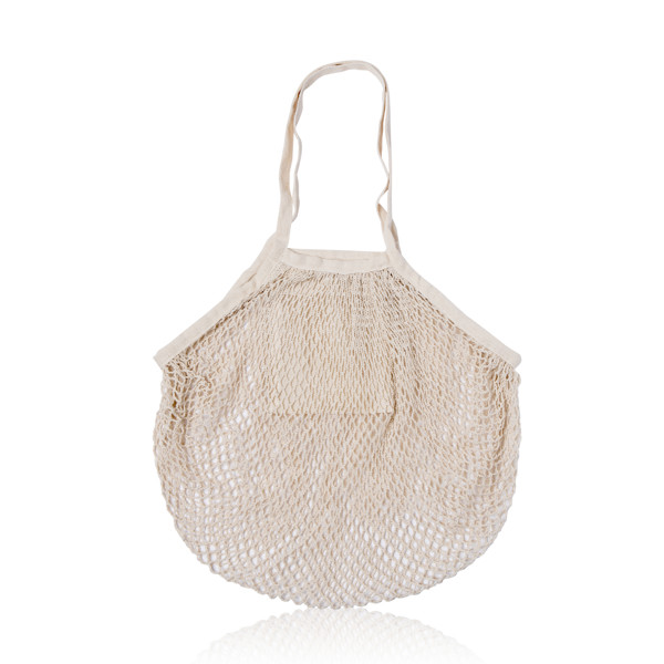 Sac En Réseau Avec Anses 100% Coton, Pliable - Ecru