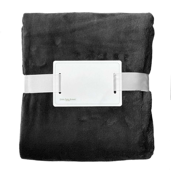 Olima Coral Fleece Blanket - Charcoal Grey