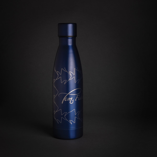 Bouteille iso couleur pleine en acier inoxydable recyclé RCS - Bleu Marine