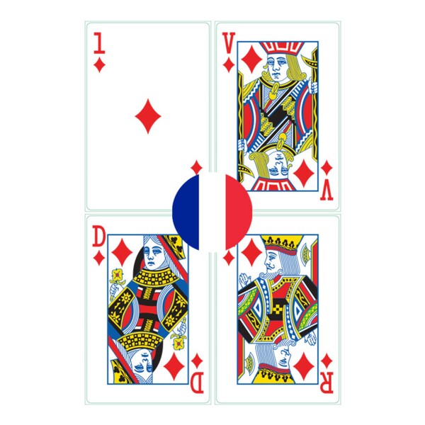 54 cartes de jeu, votre visuel sur 1 face - Boîte cadeau standard / Français