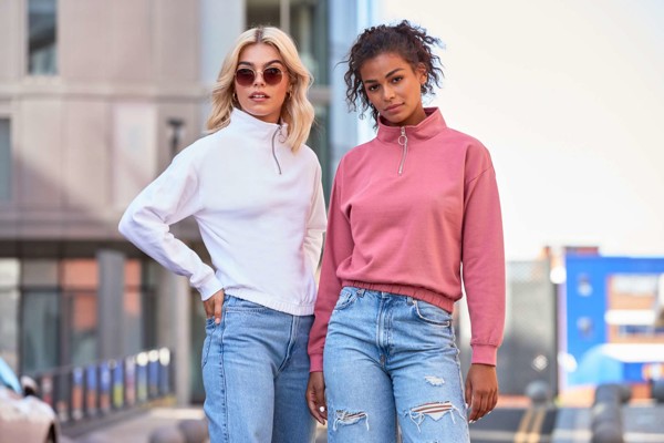 Women's Cropped 1/4 Zip Sweat - Arctic White / XXS