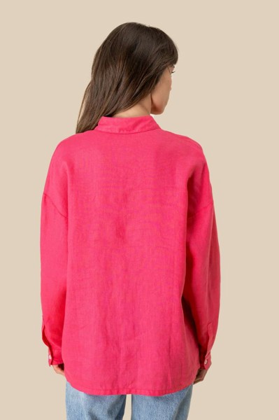 Ladies' Oversize Linen Shirt - Linen / S