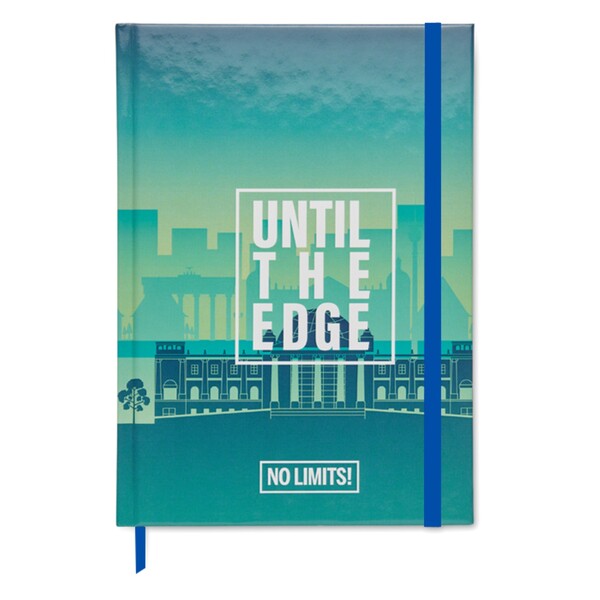 A5 paper hard cover notebook with your design printed sheets - Indigo Blue / Indigo Blue