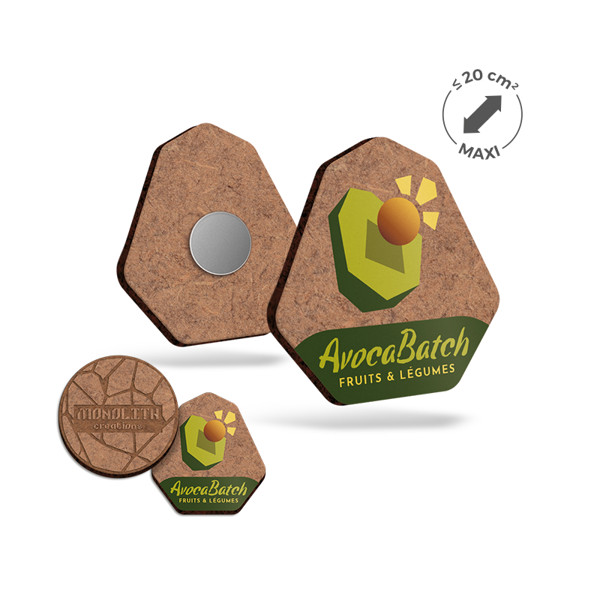 MAGNET SUR-MESURE MDF EP 3 mm AVEC AIMANT NÉODYME AU DOS (20cm2maxi) - Echantillon