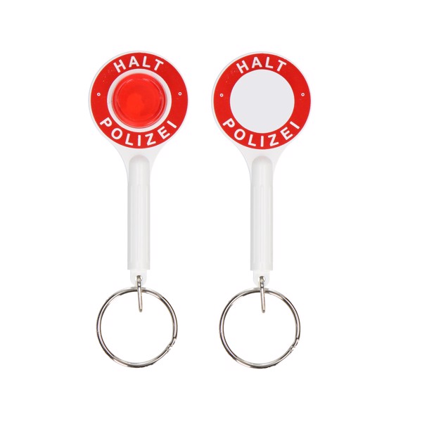 Schlüsselanhänger "Polizeikelle" - Weiss