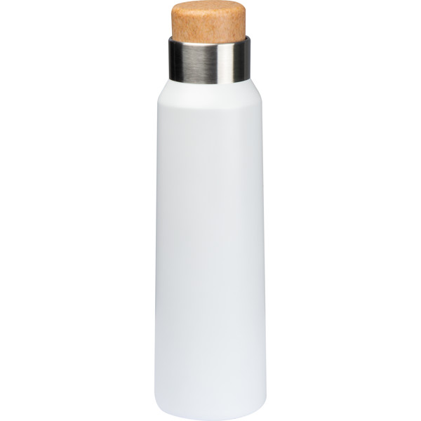 Thermos flask with wooden cap 500 ml ALESSANDRO - White