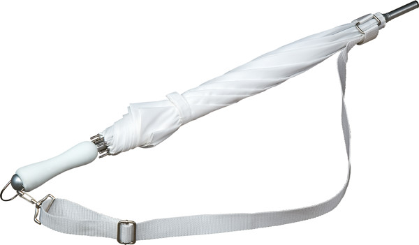 FALCONE - Parapluie avec bandoulire - Manuel - Impermable au vent -  100 cm - Blanc