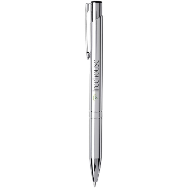 Moneta anodized aluminium click ballpoint pen (blue ink) - Chrome