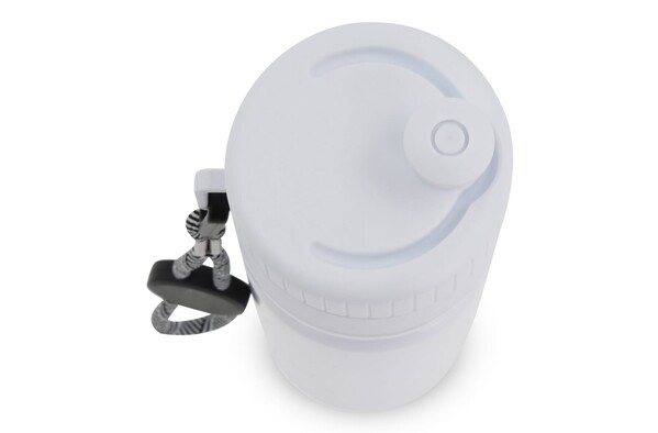 Bidon de sport avec bord et cordon 750ml - Blanc / Blanc