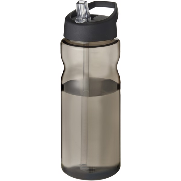 Športová fľaša H2O Eco 650 ml s uzáverom a náustkom - Uhľová / Jednofarebná čierna