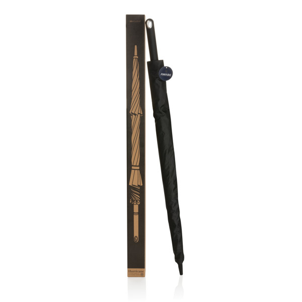 Aware storm umbrella 120 cm,rPET fabric - Black