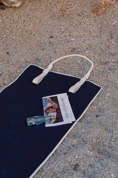 Podloga za plažo Vinga Volonne iz recikliranega platna, 340 g/m² - Surf Blue / Off White