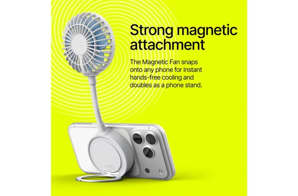 Fresh 'n Rebel Wireless Magnetic Fan with Phone Stand - White