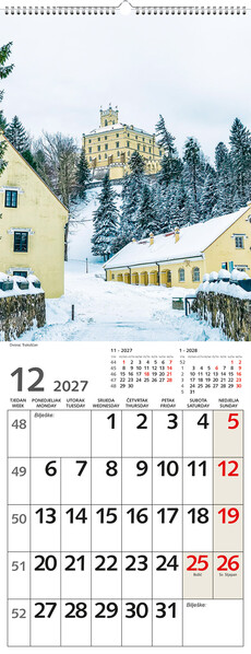 Uski zidni kalendar – Čarobna Hrvatska