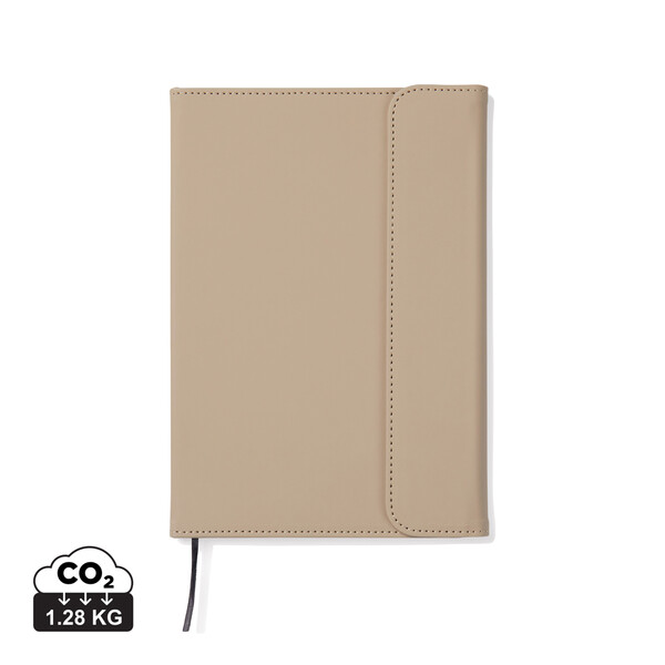 VINGA Baltimore GRS papier & PU notitieboek - Greige