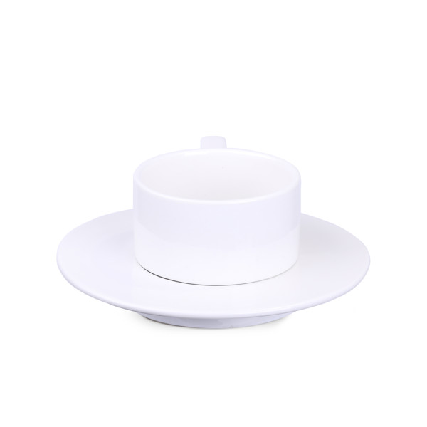 Porcelain cup with ring saucer, 80 mm diameter
