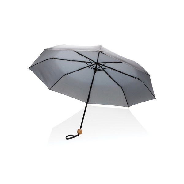 Mini ombrello bambù 20.5" rPET pongee 190T Impact AWARE™ - Carbon Fossile
