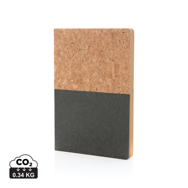 A5 Kork & Kraft Notizbuch - Schwarz