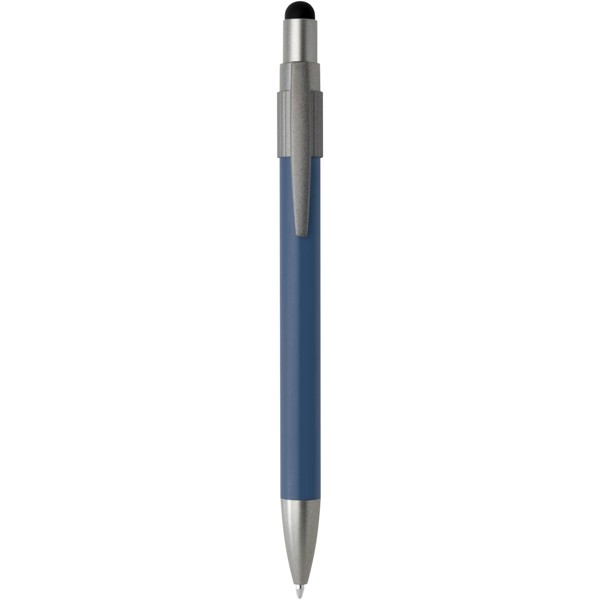 Stylo bille recyclé RCS avec stylet et toupie antistress (encre bleue) Rill - Bleu océan