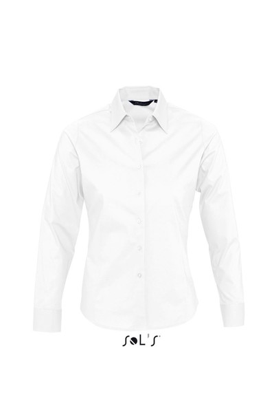 Sol's Eden - Long Sleeve Stretch Women's Shirt - White / XL