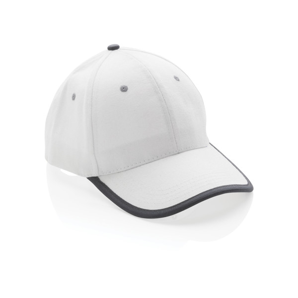 Impact AWARE™ Brushed rcotton 6 panel contrast cap 280gr - White