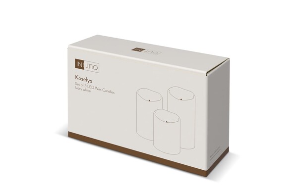 Ensemble de 3 bougies LED Koselys (fonctionnant à piles)