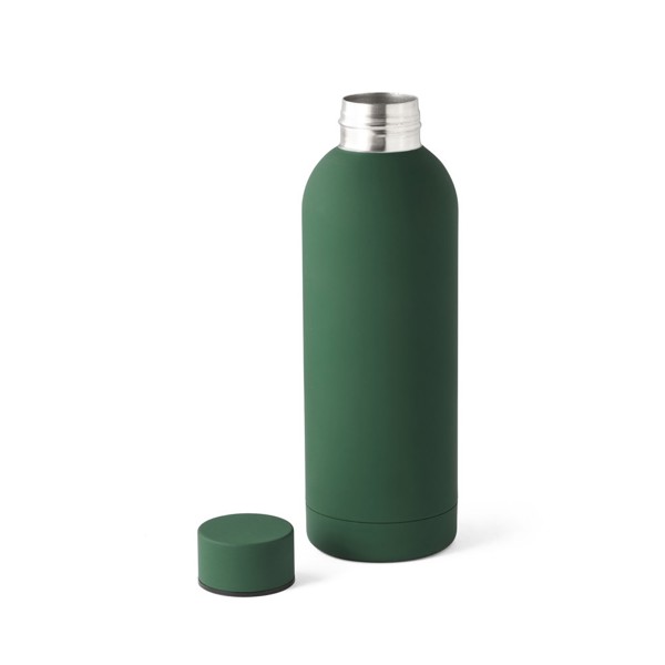 ODIN. Dvoustěnná nerezová (36% recyklace) vakuově izolovaná láhev 550 mL - Tmavě Zelená