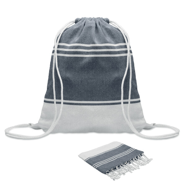 Fouta et sac assorti Hamma - Bleu