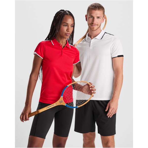 Polo sportiva a maniche corte da uomo da 150 g/m² Tamil - Rosso / Bianco / L