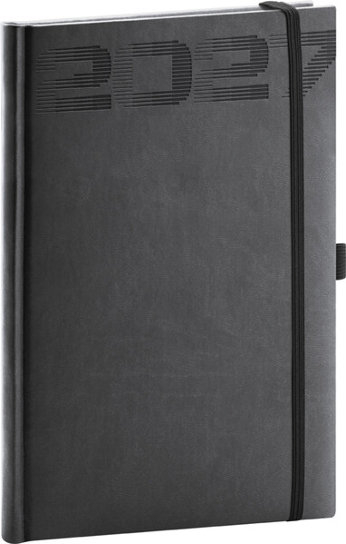 Notique Týdenní Diář Aprint Top 2027, Černý, 15 x 21 cm