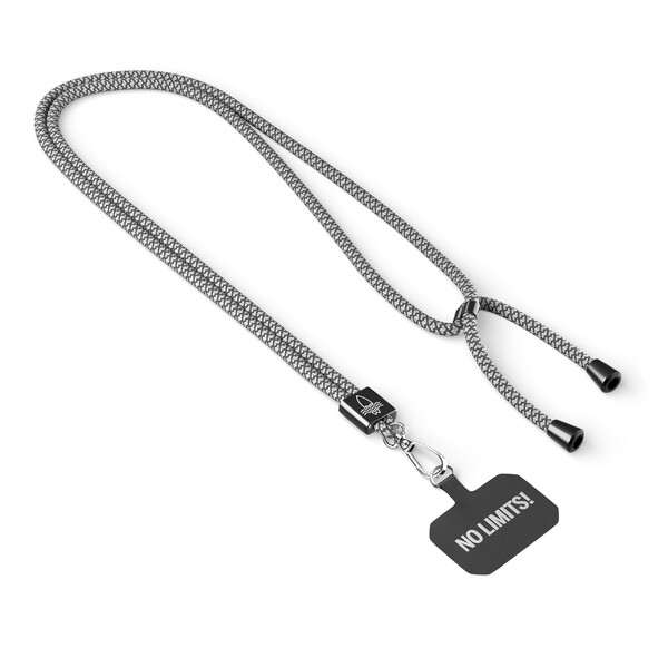 Crossbody, trendy 2-tone cord phone holder made of polyester - Black / White / Black accessories