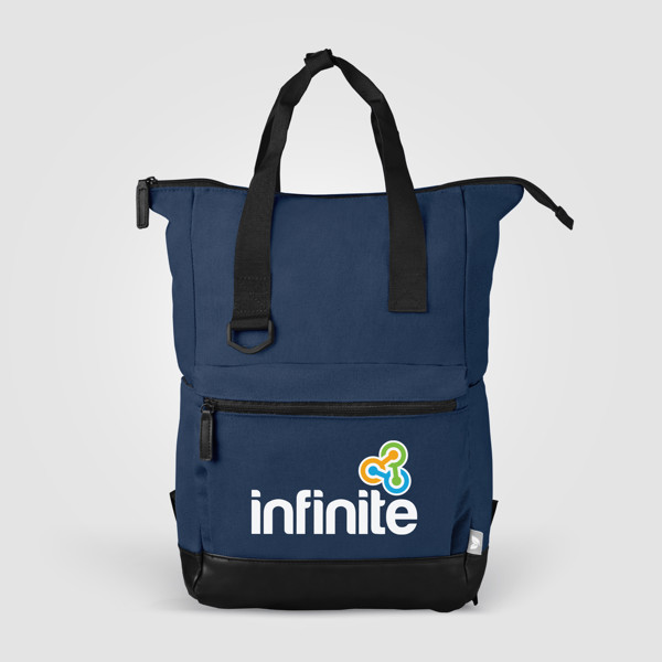 Pack Sac Odyssey fourre-tout en toile de coton recyclée - 17 L - Bleu marine / Transfert thermique